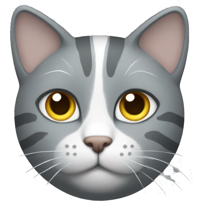 Grey cat with white stripes  emoji