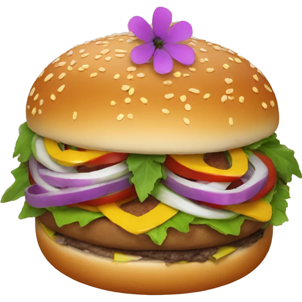 Burger with flowers emoji