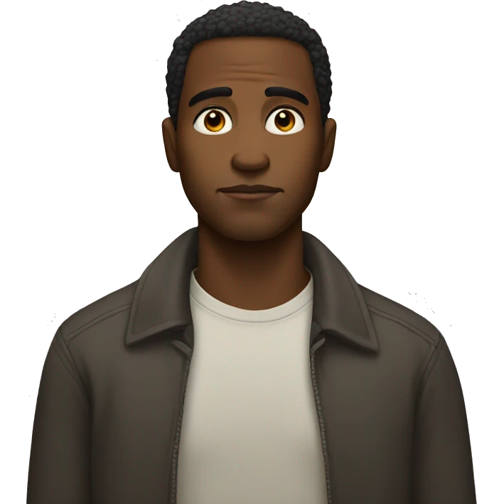 African American guy stare emoji