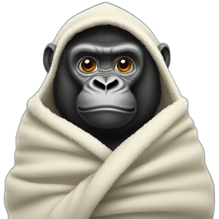 Gorilla holding a blanket emoji