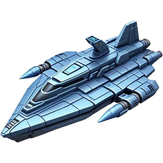 StarCraft-inspired, sci-fi, isometric ship emoji