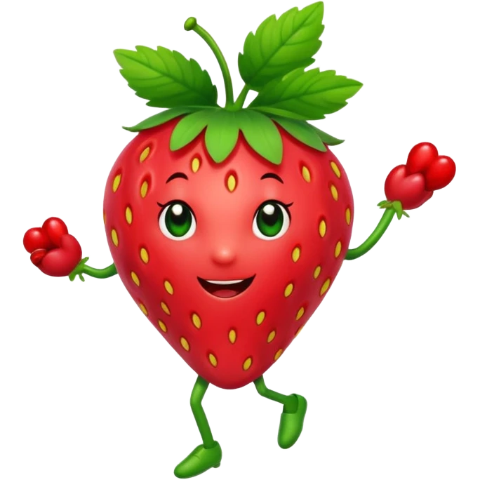 A Dancing strawberry  emoji