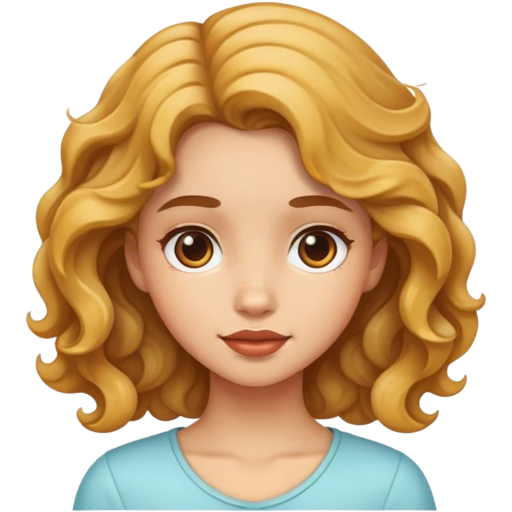 una chica de pelo ondulado  emoji
