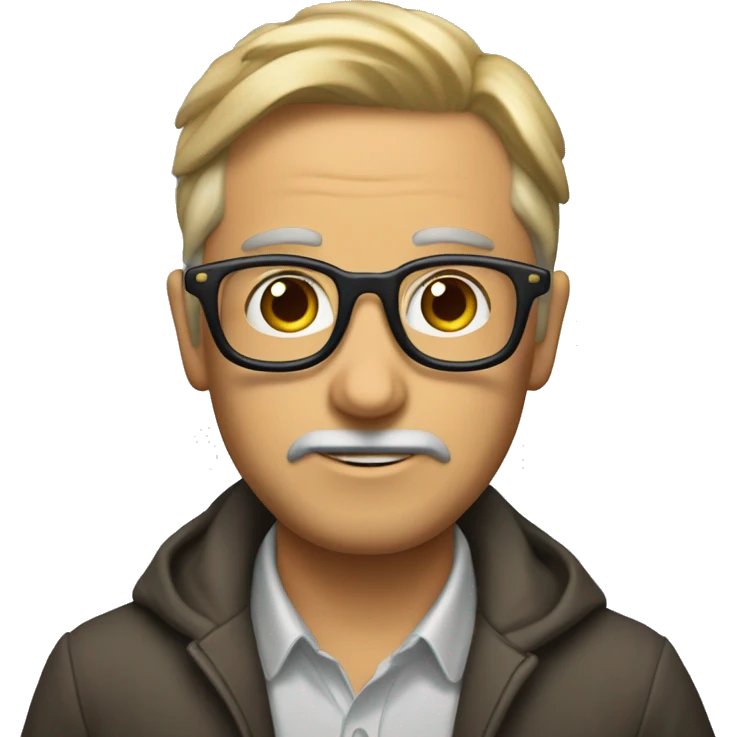 Buchón maltés con gafas emoji
