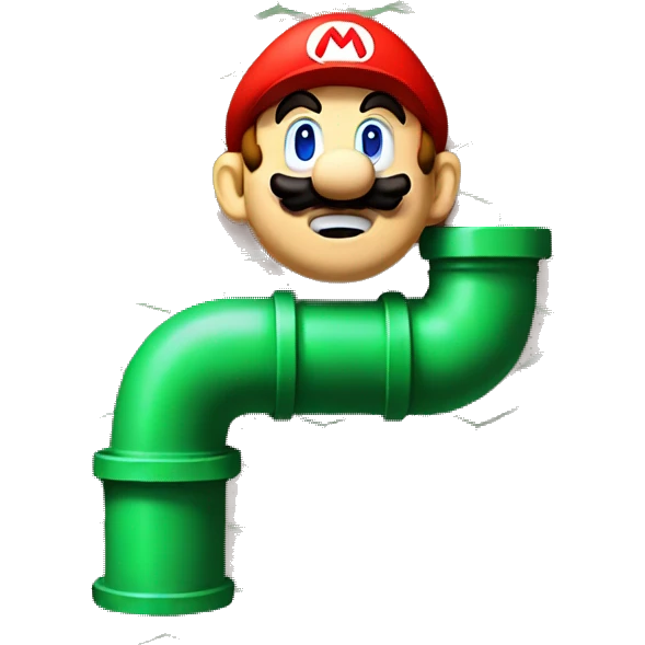 Mario stuck in the green pipe  emoji