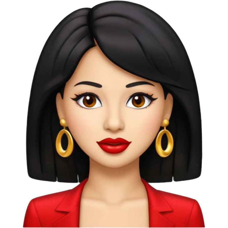 Selena Quintanilla emoji with iconic hairstyle, red lipstick, glamorous stage outfit emoji