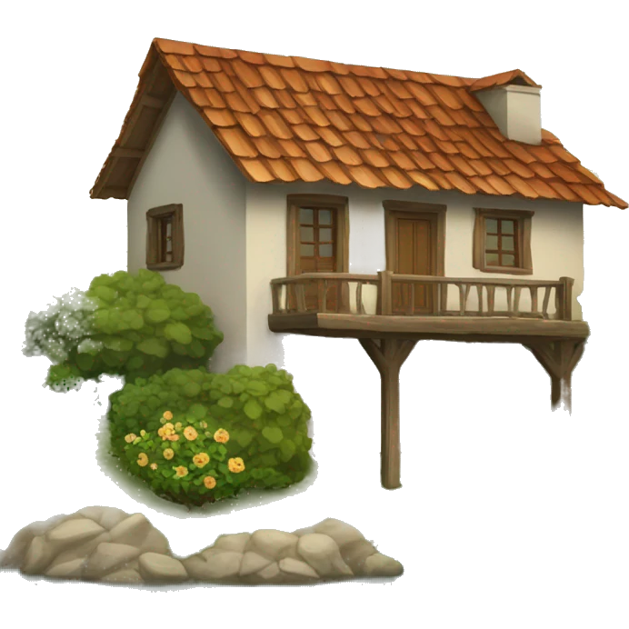 Casa en un lago emoji