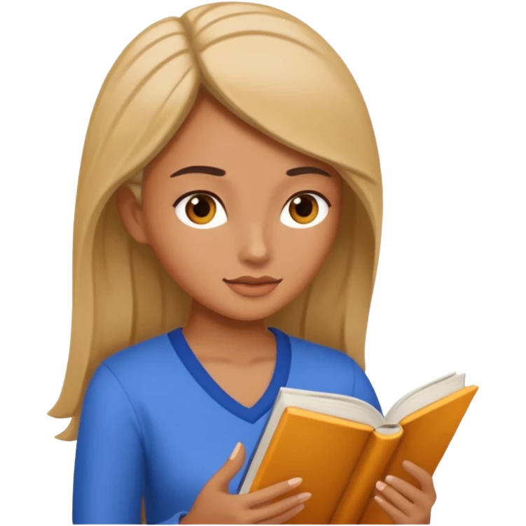 Woman reading book emoji