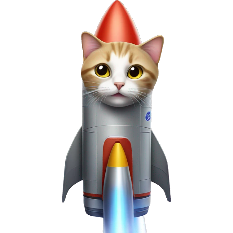 Cat on the rocket emoji