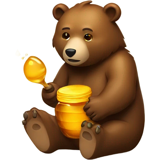 Bear hiding honey emoji