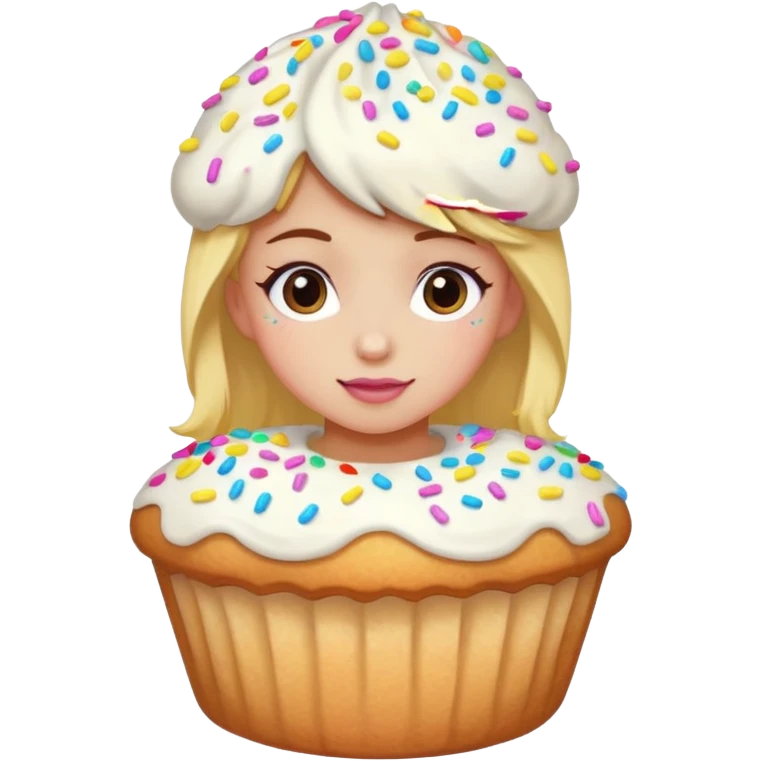 girl as cookie vanilla muffin emoji