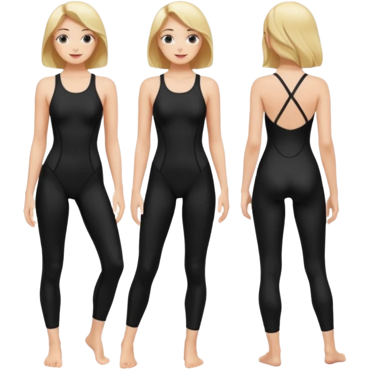 femme legging maillot de bain 1 pièce noir   emoji