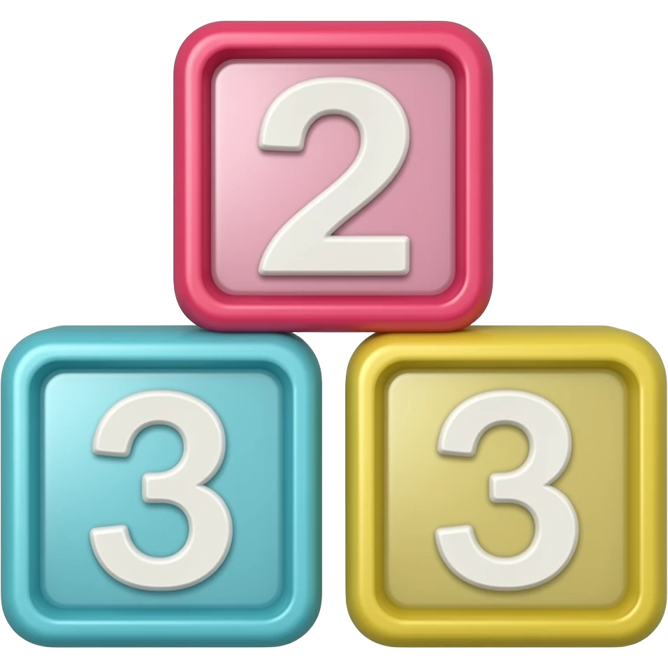 3 number blocs as toys emoji