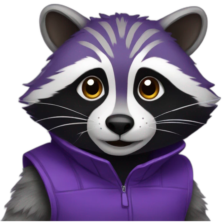 Purple raccoon emoji