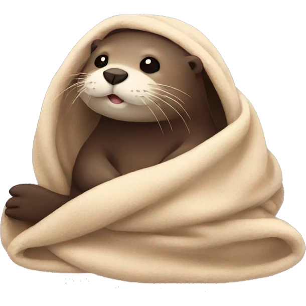 otter cozy in blanket emoji