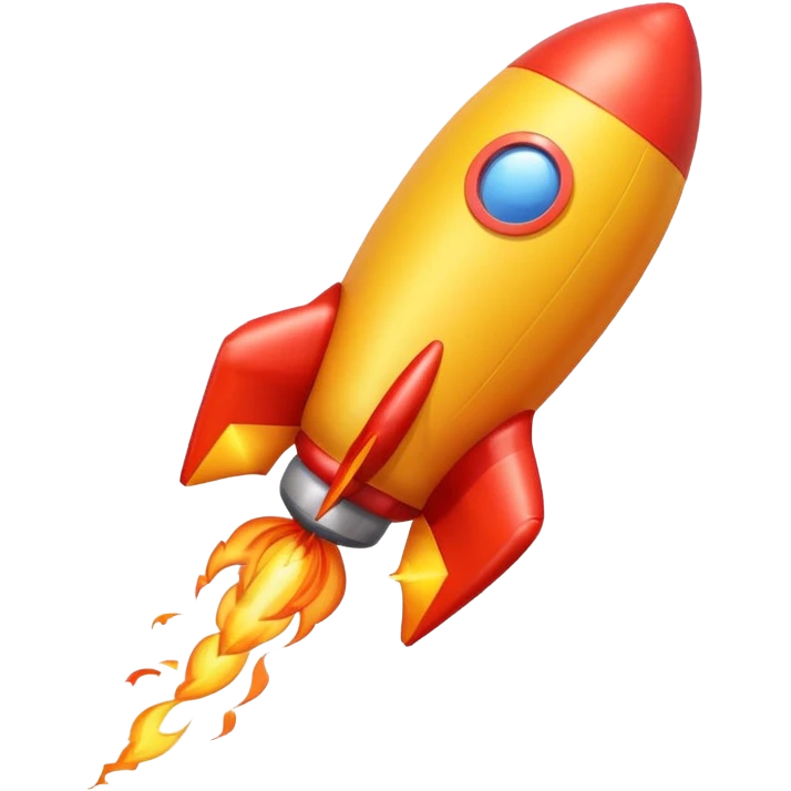 rocket shaped flying balloons emoji
