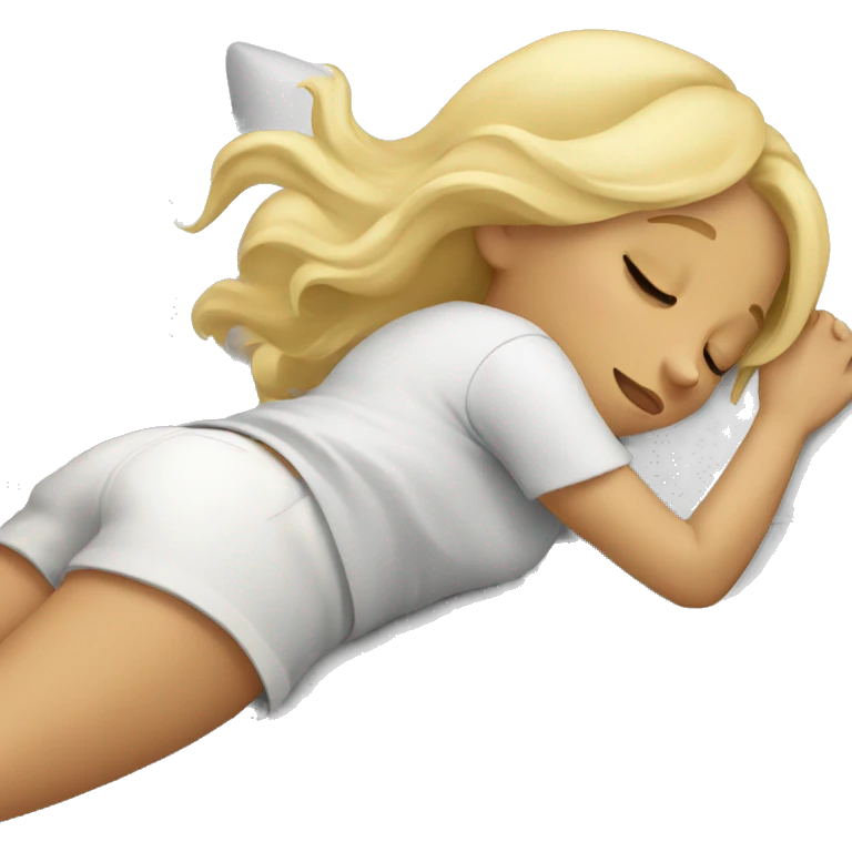 blonde girl napping emoji