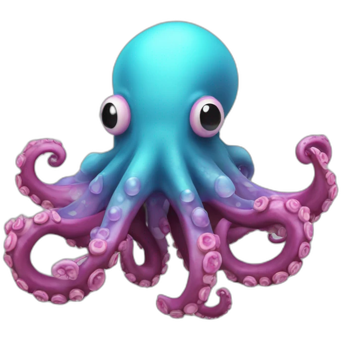3D octopus with mushrooms emoji