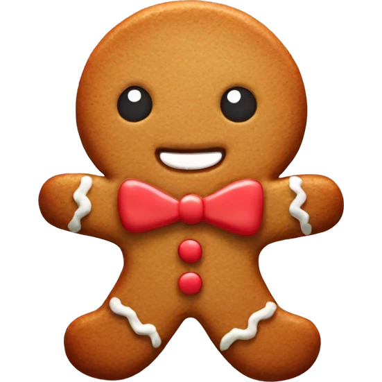 Gingerbread cookie with bow emoji