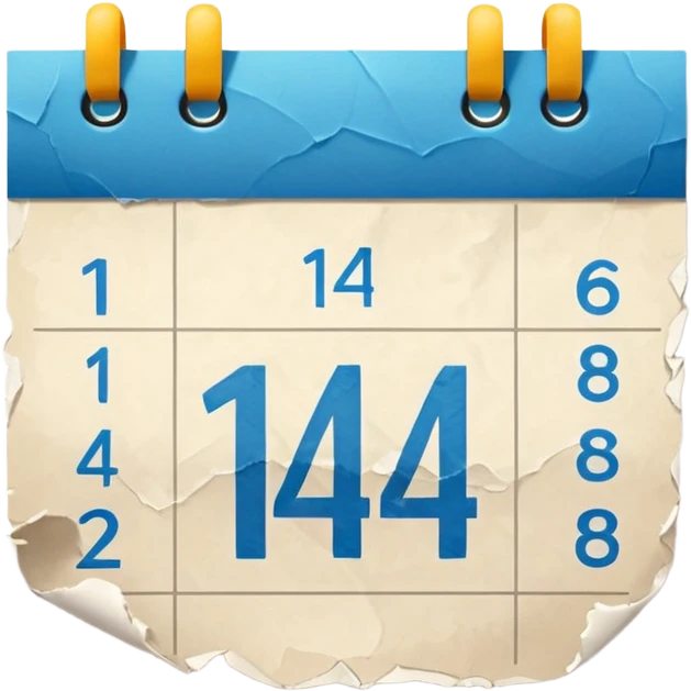 calendario com uma folha de numero 14 emoji