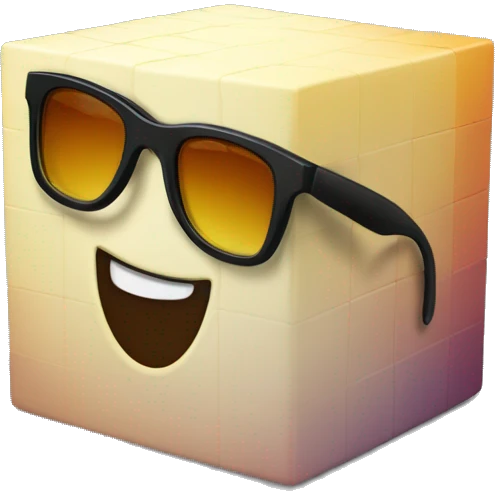 rubic's cube with sunglasses emoji