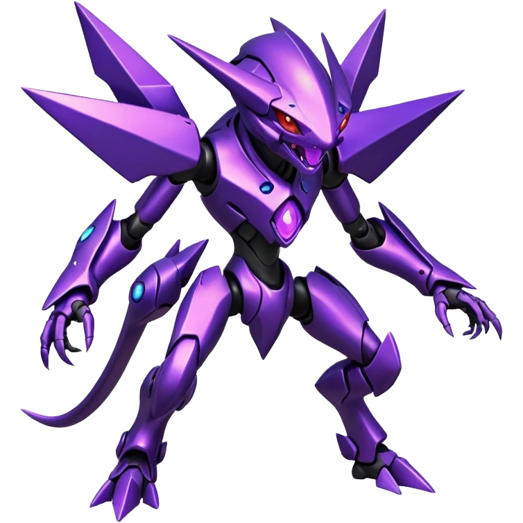 Futuristic shiny handsome badass amazing epic legendary modern Miraidon-Genesect-Sableye-fusion, full body emoji