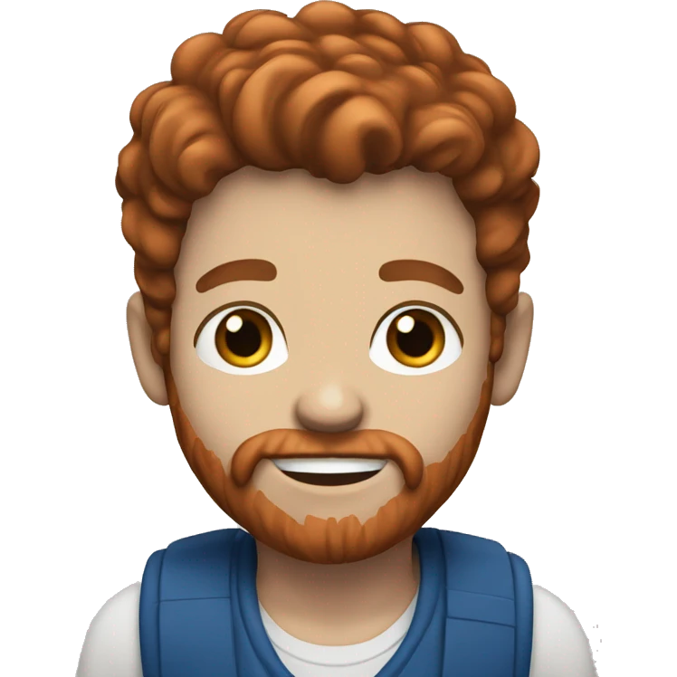 White boy with red beard, blue eyes and brown hair  emoji