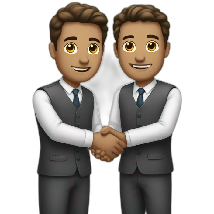 two different white guys shaking hands emoji