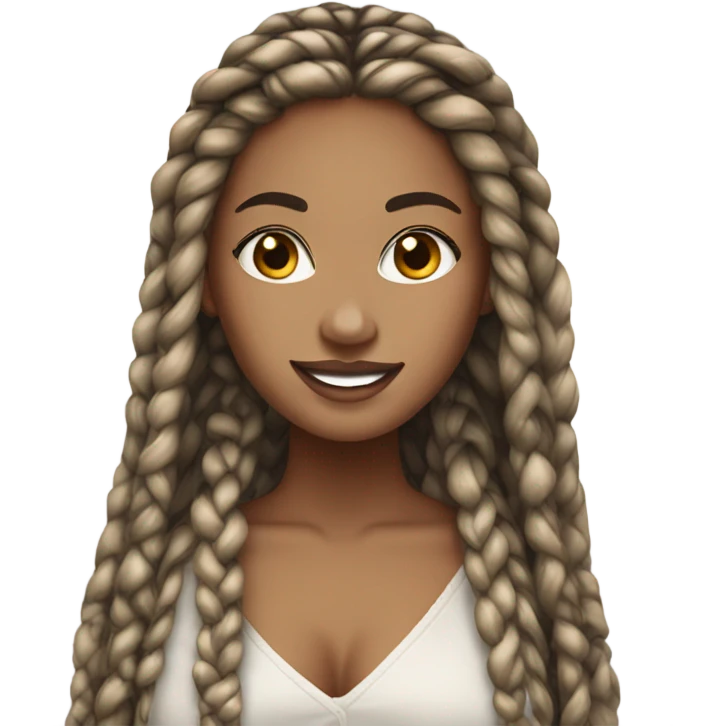 pretty woman with box braids emoji