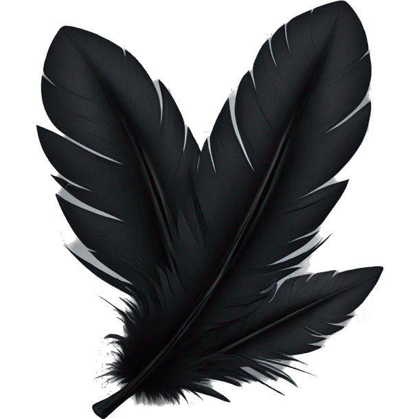black ashes and black feathers around  emoji