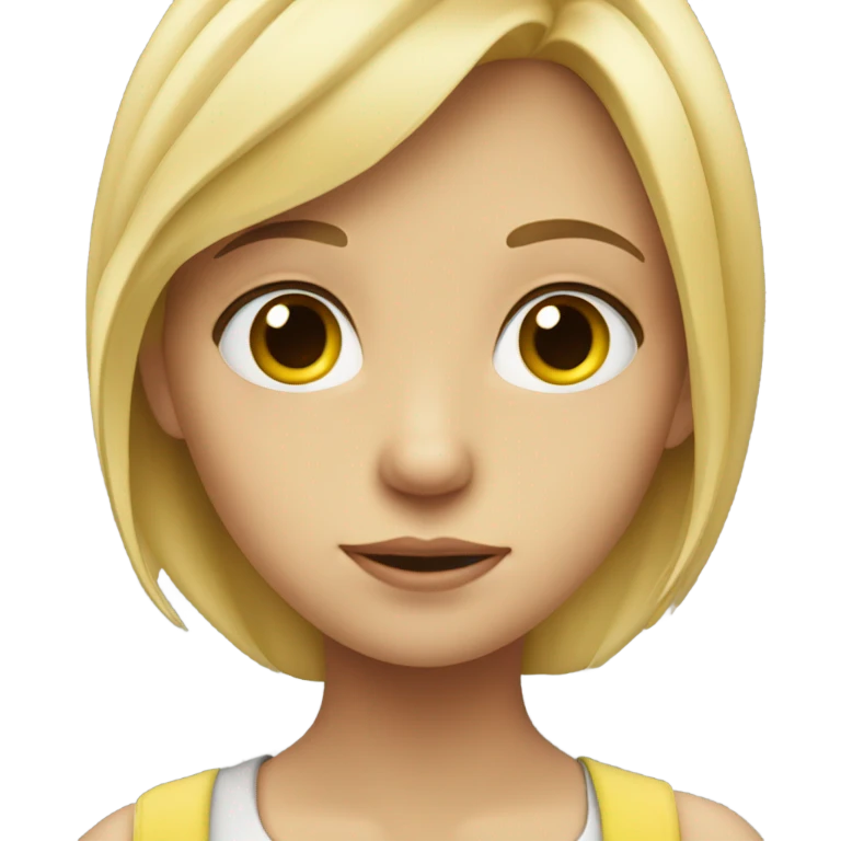 blond girl lookking in distance emoji