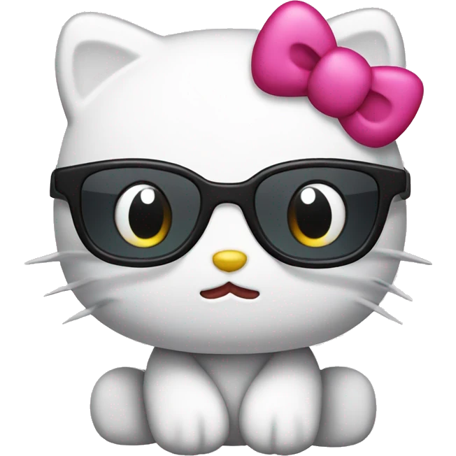 Hello kitty with glasses emoji