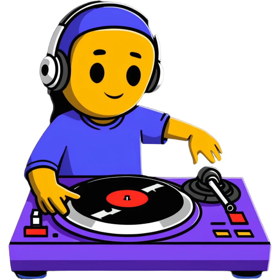 DJ mixing beats on turntables emoji