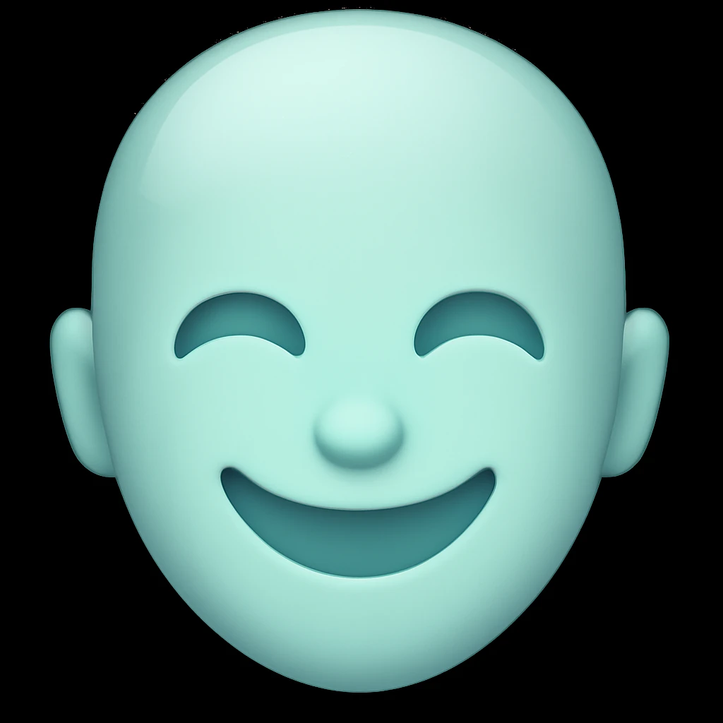 Create four new light blue emoji variants maintaining the emoji style and light blue color, but with different facial expressions. The style should resemble the original emoji style shown in the reference images. emoji