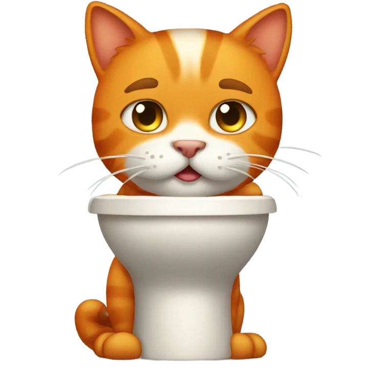Big orange cat pooping emoji