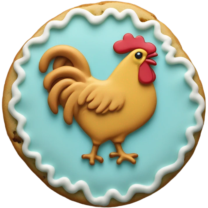 cookie heart with country rooster emoji