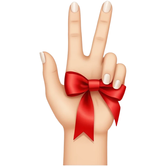 index finger with red ribbon emoji