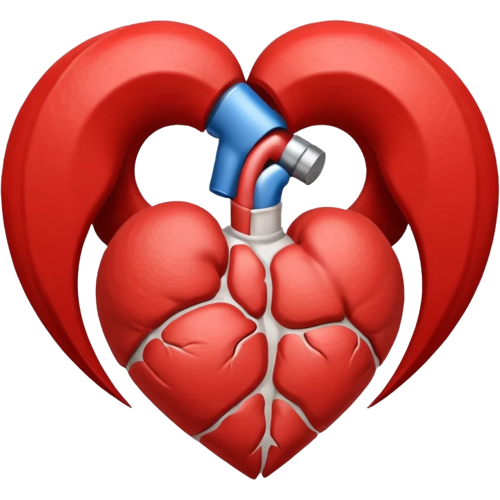 abstract muscle symbol inside a heart emoji
