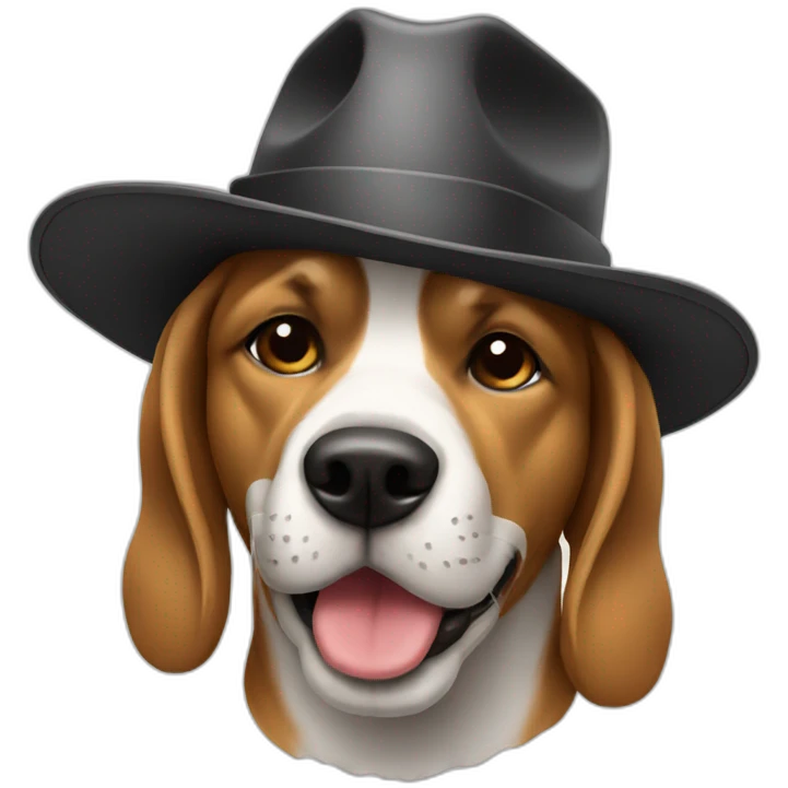 dog wearing hat and smoking emoji