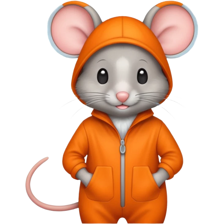 a mouse Prison wear orange jumpsuit emoji