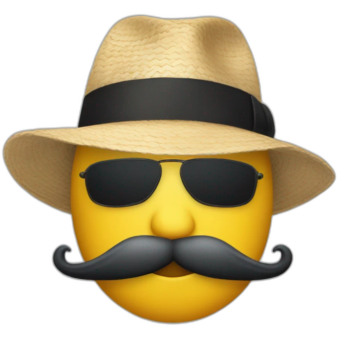 chat avec un chapeau haut de forme et une moustache emoji
