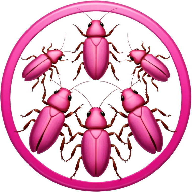 Multiple pink cockroaches in a circle  emoji