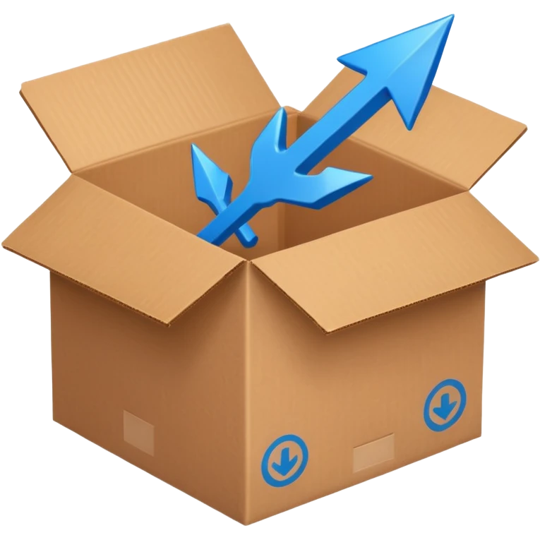 package box with arrows circling around it emoji