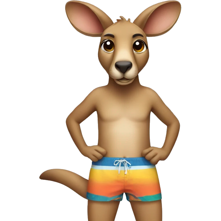 kangaroo in swim trunks emoji