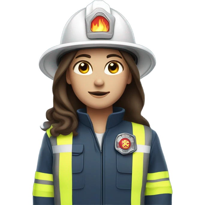 Brunette with long hair and blue eyes fire woman  emoji