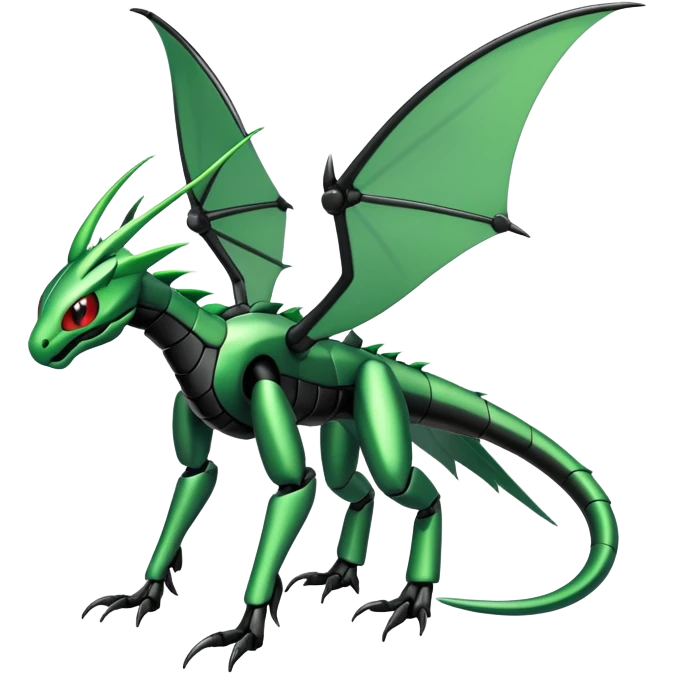 Gothic Black Edgy Futuristic Flygon-Scyther-Fakemon-hybrid Full Body emoji