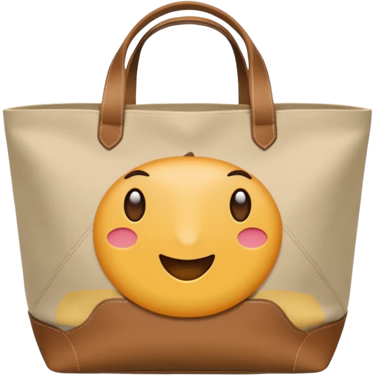 generate an ios genmoji of tote bag beige, plain emoji