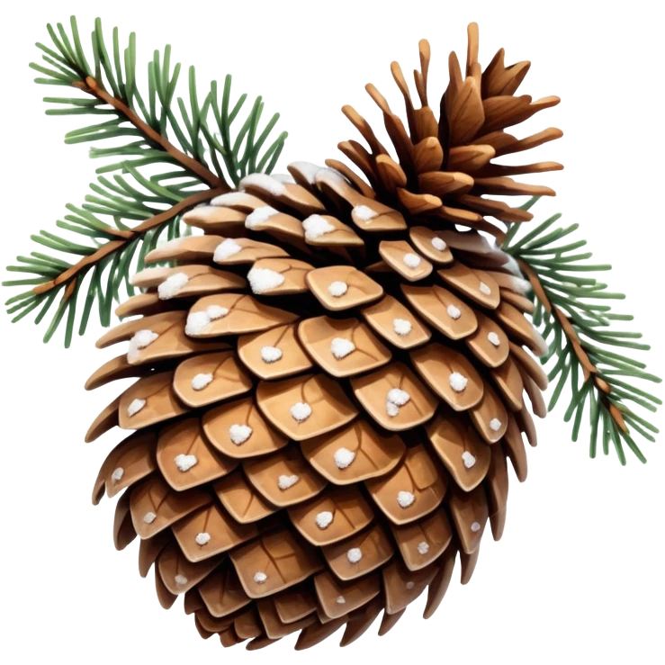 A snowy Spruce pinecone emoji