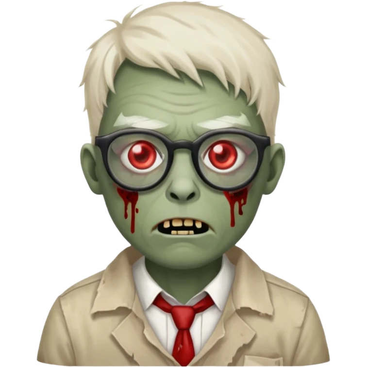 Um zombie nerd emoji