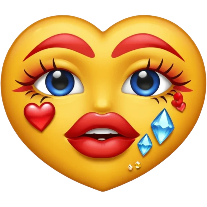 Rhinestone kiss mark emoji